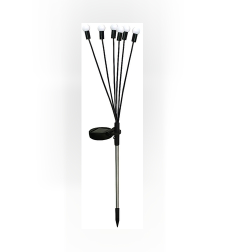 Decoratiune pentru gradina cu incarcare solara, 6 bulbi, alb cald