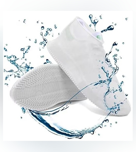 Husa Incaltaminte, Flippy, Impermeabila, Antiderapanta, din Latex, 13 x 13 x 2 cm, Marime M 34-40 cm, Alb