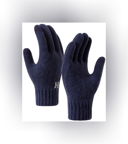 Manusi de Barbat, Flippy, Model H, Functie Touchscreen (ecran tactil), Material Acril Tricotat, Manseta Elastica, Interior Catifelat, Marime Universala, Albastru Marin