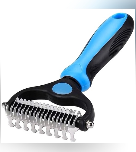 Pieptene pentru Părul de Animale, Flippy, Dispozitiv de Îngrijire cu Două Fețe, Îndepărtarea părului, Albastru