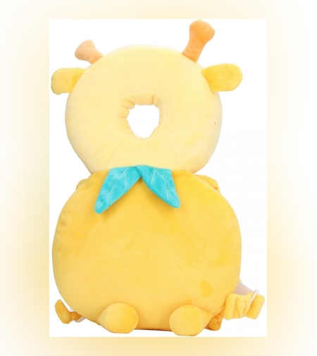 Perna tip Rucsac pentru Protectia Capului, Flippy, Tetiera tip Girafa, pentru Bebelusi, 33x6x19 cm, 180 g, Galben