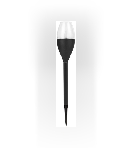 Lampa solara LED tip pahar de vin pentru gradina Flippy, inaltime 37.5 cm, efect de flacara, material PVC si ABS, 2V, 200mAh, alb rece