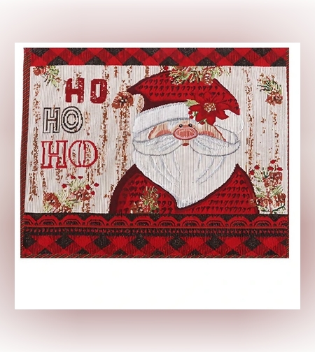 Servet de Masa, Flippy, Model Mos Craciun, Scris HoHoHo, Tematica Craciun, Prosop pentru Masa, Bumbac si Fibre Sintetice, 43x33 cm, Rosu