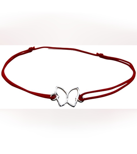 Bratara Snur Reglabil, Argint 925, Fluturas Contur, Jolie Silver, 0.6 g, 1.8 cm x 1 cm