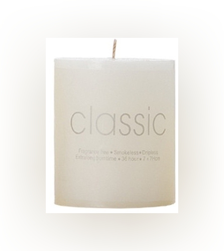 Lumanare Decorativa, Flippy, din Parafina, Cilindrica, Fara Fum si Fara Parfum, 7 x 7 cm, 260 g, Ardere 36h, Ivory Alb