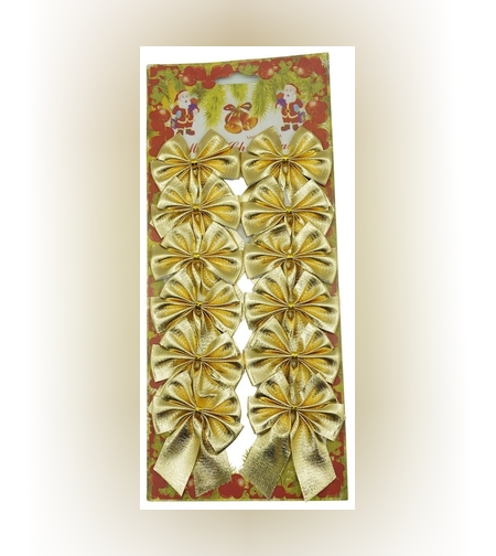 Set 12 fundite pentru brad, Aurii, 6 x 8 cm, din poliester, Flippy