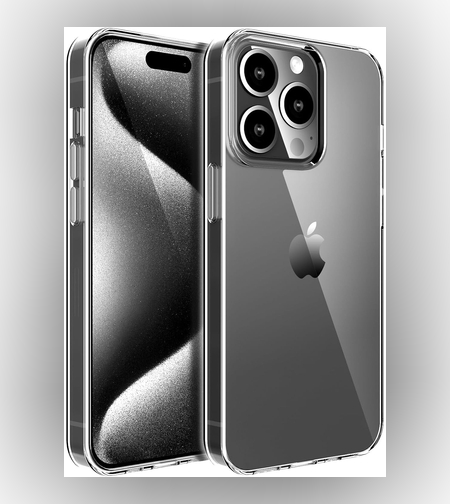 Husa de Protectie din Silicon, pentru Apple iPhone 15 Pro Max, PC, Antisoc, Rezistenta la Impact, Transparenta