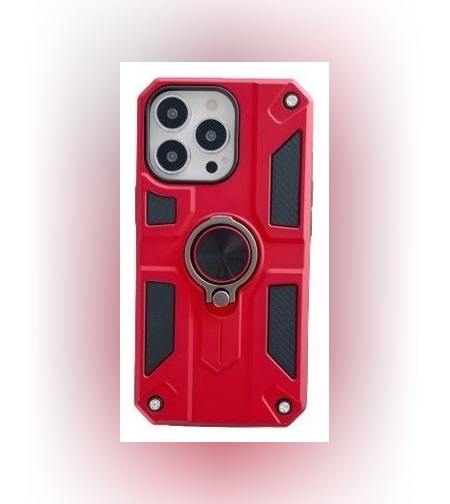 Husa protectie Flippy compatibila cu Apple iPhone 13 Defender Model 5 cu suport prindere inel,Rosu