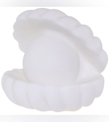 Lampa de Veghe, Flippy, Model Scoica cu Perla, Lumina Calda, 6x5 cm, Led, Baterii Incluse 3 x LR44, Alb