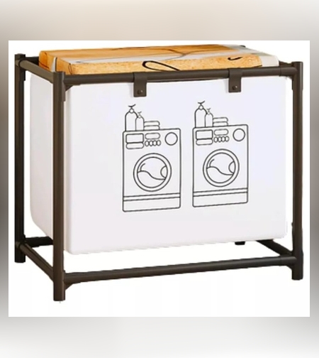 Cos de Rufe, Flippy, 1 Cos, Cadru de Otel Inoxidabil, 97 x 44 x 57 cm, Negru