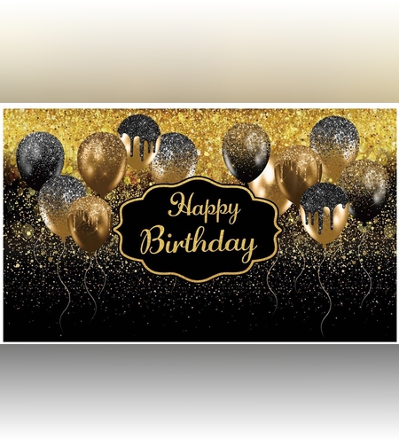 Banner Tip Fundal pentru Poze, Flippy, din Panza, 185 x 110 cm, Sfoara 6 m, Prindere in 4 Colturi, Negru/Auriu