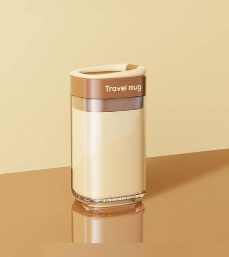 Cana Multifunctionala pentru Voiaj, Flippy, cu Functii de Depozitare si Suport Articole Igiena Dentara, 13 x 6.8 x 6 cm, Maro deschis