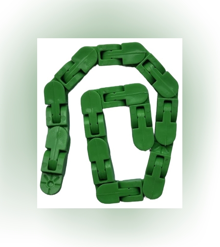 Jucarie Senzoriala Antistres, Flippy, Fidget Toys, Puzzle de Imbinat Tip Sarpe, 24 Piese, +3 Ani, Verde