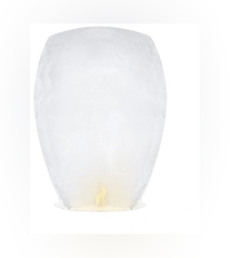 Set 3 Lampioane Zburatoare, Flippy, Hartie Biodegradabila, 82 x 45 x 31 cm, Alb