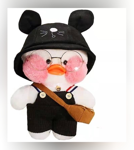 Jucarie de plus Ratusca Lalafanfan Flippy, Haine si Accesorii Random, Alb