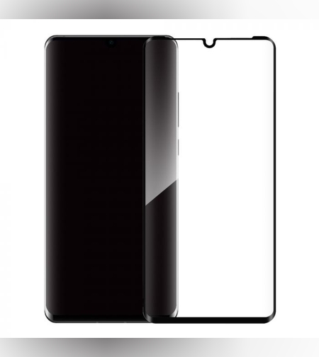 Folie Sticla Curbata, compatibila cu Huawei P30 Pro Full Face Negru, Flippy