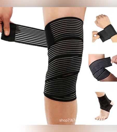 Orteza Elastica, Flippy, Pentru Picior/Mana, cu Prindere Velcro, 7.5 x 180 cm, din Nailon, Negru