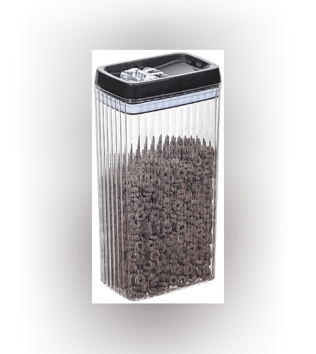 Recipient din Plastic, Flippy, pentru Alimente/Obiecte, Inchidere Ermetica, Textura Ondulata, 15 x 10 x 30 cm, 3.3 l, Transparent