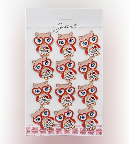 Set 12 Brose Martisor Primavara Bufnita cu Mesaj O Educatoare Minunata