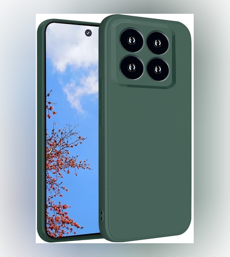 Husa de Protectie, Flippy, pentru Xiaomi 14, Liquid Silicone, cu Microfibra pe Interior, Protectie Antisoc, Compatibil Incarcare Wireless, Verde