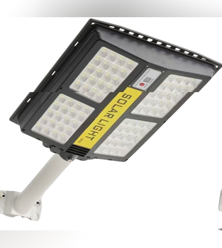 Lampa solara stradala Flippy, cu telecomanda, senzor de miscare si lumina, suport prindere, 280 LED-uri, IP65, ABS, 12AH, 500W, temperatura culoare 6500K, 44.5x37.7x6.6 cm, autonomie 10-12 ore, negru