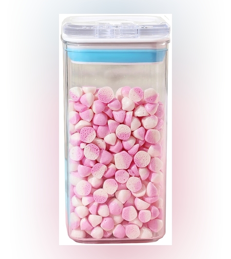 Cutie de Depozitare Alimente, Flippy, Cutie de tip Container pentru Bucatarie, Cutie pentru Condimente, din PET ABS Silicon, 10 x 10 x 20.5 cm, 370 g, 1.2L Transparenta