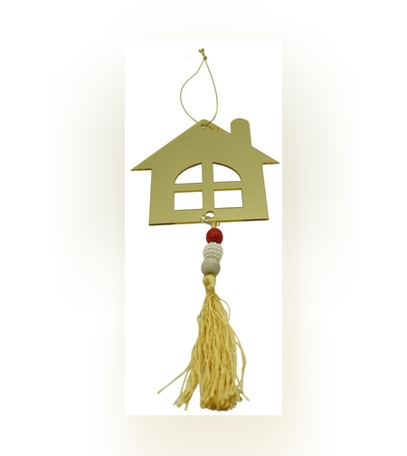 Ornament brad, Flippy, Casa, Auriu, Lucios, 10*25CM, Acril, Interior/ Exterior