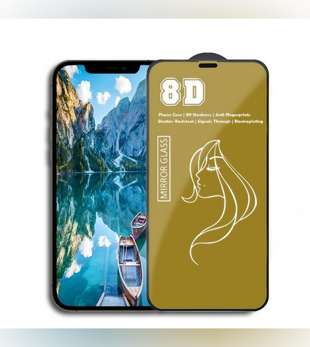 Folie de Protectie, Flippy, pentru iPhone 15 Pro, Tempered Glass Mirror 8D, Efect Oglinda, HD, Auriu