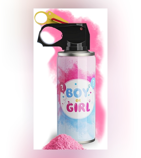 Spray Gender Reveal, Flippy, 260 ml, din Amidon de Porumb, Dezvaluire Gen Bebelusi, Roz