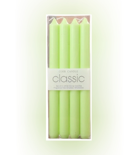 Set 4 Lumanari, Flippy, pentru Suport de Masa, Fara Miros si Fum, din Parafina, 2.2 x 25 cm, Verde