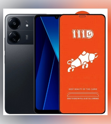 Folie Sticla Securizata pentru Xiaomi Mi Poco C65, Flippy, Sticla de Protectie Compatibila cu Xiaomi Mi Poco C65, Full Cover 111D, HD, Margini Negre, Transparenta