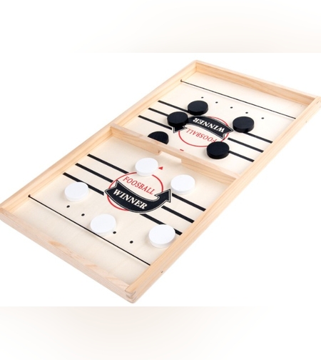 Joc Fooseball Interactiv, Flippy, Tip Hockey pe Gheata, din Lemn, 10 Piese de Joc, +4 Ani, 35 x 22 cm, Multicolor
