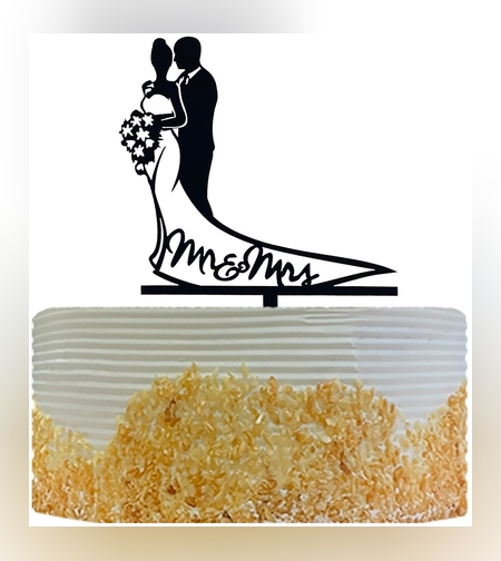 Topper Tort, Flippy, Model 1 Mr&Mrs,  17.5 x 11 cm, Negru