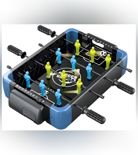 Masa de Joc 5in1  Flippy, cu Teren Schimbabil de Fotbal, Basket, Bowling, Curling si Hockey, cu Tablou Scor, din ABS, 36.5x22.5x6.6 cm, Design Multicolor, pentru Copii/ Adulti