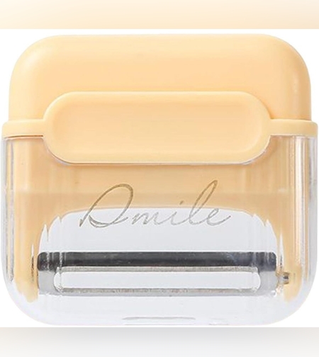 Decojitor/Curatator manual de legume si fructe, Flippy, portabil, cu magnet, doua lame, Inox, Galben, 6.7x6x1.6 cm