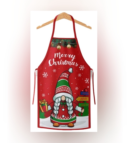 Sort de Bucatarie Decorativ, Flippy, Tema Craciun, 50 x 70 cm, Model Elf, din Poliester, Rosu