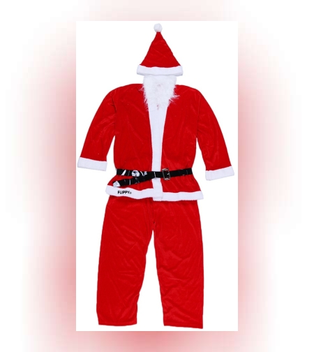 Costum Mos Craciun Flippy® Barbat, Adult, 5 piese, Catifea