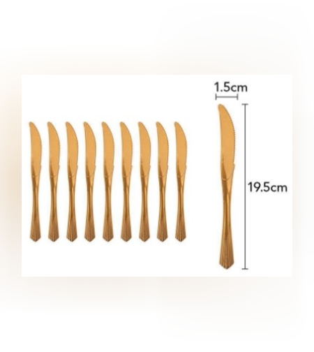 Set 10 cutite de unica folosinta 17 x 1.6 cm, bronz