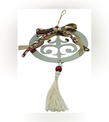 Ornament brad, Flippy, Rotund, Argintiu, Lucios, 14*26CM, Acril, Interior/ Exterior