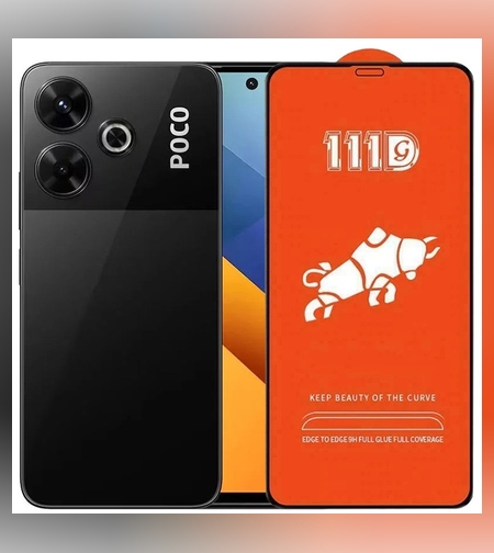 Folie Sticla Securizata pentru Xiaomi Mi Poco M6, Flippy, Sticla de Protectie Compatibila cu Xiaomi Mi Poco M6, Full Cover 111D, HD, Margini Negre, Transparenta