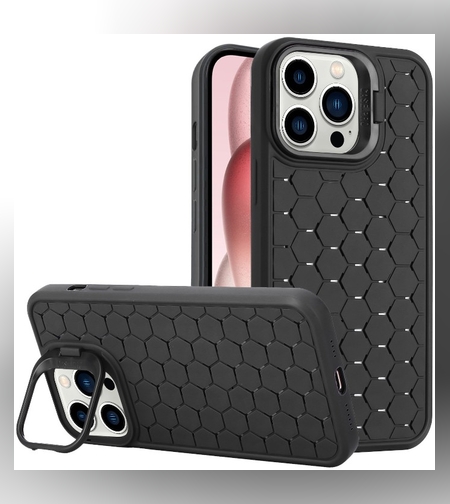 Husa de Protectie TPU, Flippy, pentru Apple iPhone 14 Plus, 3D Cube, cu Inel, Protectie Camera, Antisoc, Antizgariere, Antialunecare, Acoperire Completa, Negru