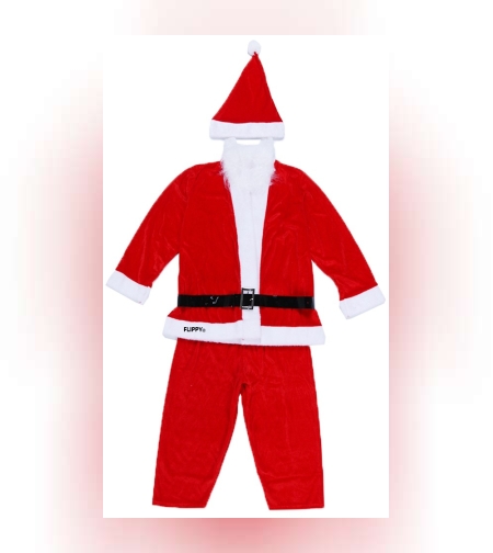 Costum Mos Craciun Flippy® Baiat, 7-9 ani, 5 piese, Catifea