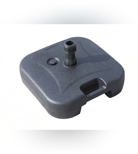 Baza umbrela din plastic, Flippy, patrata, 22 litri, neagra