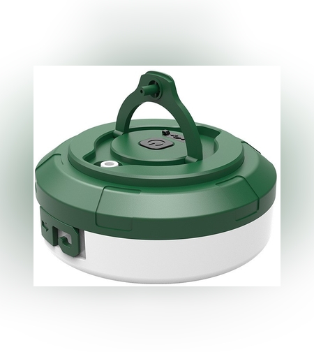 Lumină de camping LED încărcare USB, Flippy, șir colorat, pentru aer liber, cort, Distanta 10 metri, 1800mAH, 10.5x4.3 cm, Alb Verde