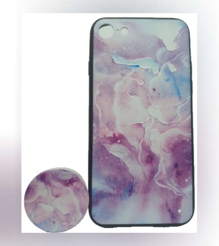 Husa Apple iPhone X/XS Multicolor Model Galaxie + Popsocket inclus