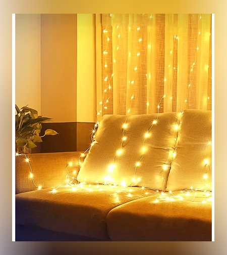 Instalatie de Craciun, Flippy®, Tip Perdea, cu Baterii, 8 Jocuri de Lumini, Muzica, cu Telecomanda, 2 x 2 m, 200 Led-uri, Alb Cald