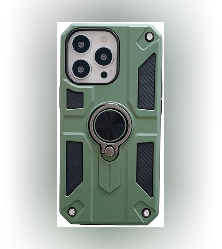 Husa protectie Flippy compatibila cu Apple iPhone 13 Pro Defender Model 5 cu suport prindere inel,Verde