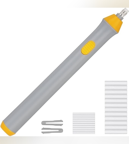 Radiera Electrica, Flippy, pentru Schite si Arta, Grosime Varf 3 mm/5 mm, Baterii 2 x AA (neincluse), din ABS, Gri