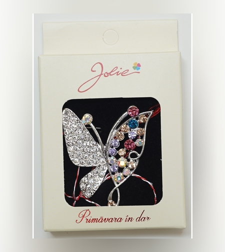 Martisor Brosa Medie, Multicolora, Dimensiune Brosa Aprox 5 cm, Material Metal, Model 15