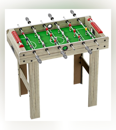 Masa de Fotbal cu Teren si 18 Jucatori Flippy, 6 Manere, cu Tablou pentru Scor, din Metal, Lemn si ABS, 81 x 43 x 78 cm, cu Picioare, pentru copii/adulti, Gri
